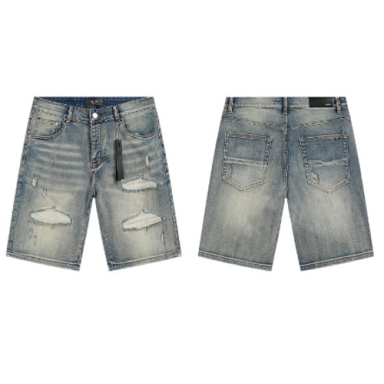 Light Blue Distressed Denim Shorts